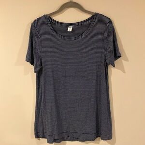 Old Navy Luxe Navy and White Striped Tee
